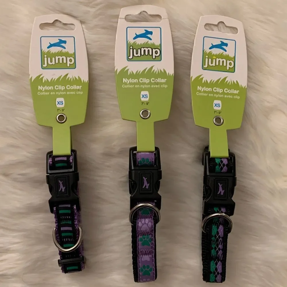 Purple jump Nylon Clip Dog Collar